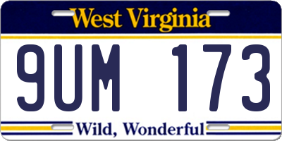 WV license plate 9UM173