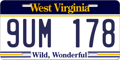WV license plate 9UM178