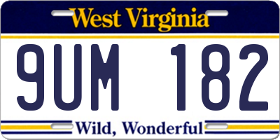 WV license plate 9UM182
