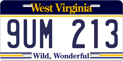 WV license plate 9UM213