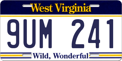 WV license plate 9UM241