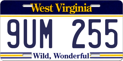 WV license plate 9UM255