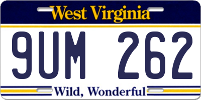 WV license plate 9UM262