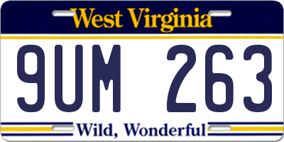 WV license plate 9UM263