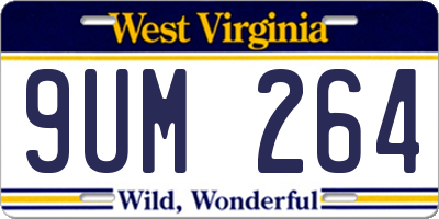 WV license plate 9UM264
