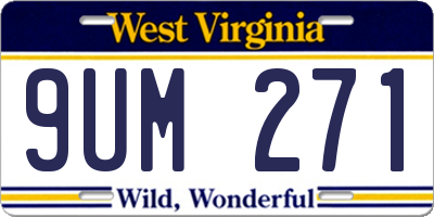 WV license plate 9UM271