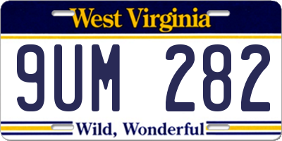 WV license plate 9UM282