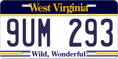 WV license plate 9UM293