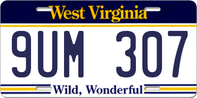 WV license plate 9UM307