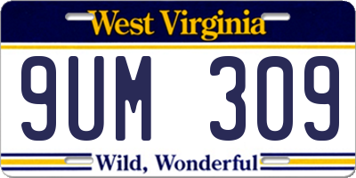 WV license plate 9UM309