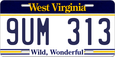 WV license plate 9UM313