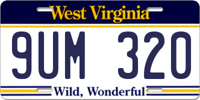 WV license plate 9UM320