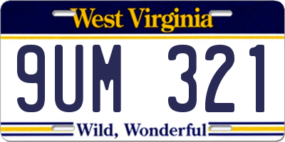 WV license plate 9UM321