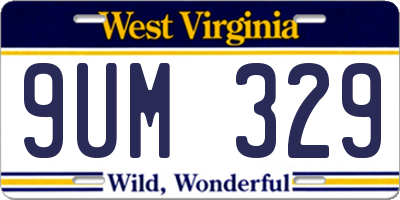 WV license plate 9UM329