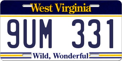 WV license plate 9UM331