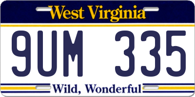 WV license plate 9UM335