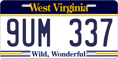 WV license plate 9UM337