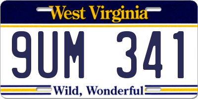 WV license plate 9UM341