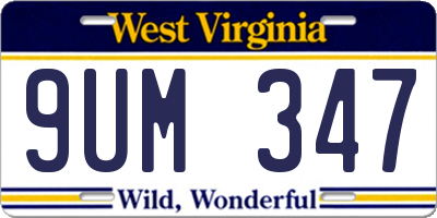 WV license plate 9UM347
