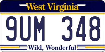 WV license plate 9UM348