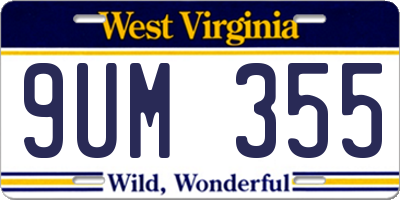 WV license plate 9UM355