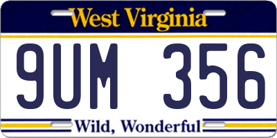 WV license plate 9UM356
