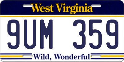 WV license plate 9UM359