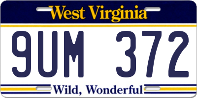 WV license plate 9UM372