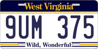 WV license plate 9UM375