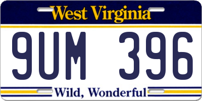 WV license plate 9UM396