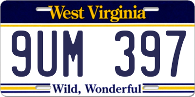 WV license plate 9UM397