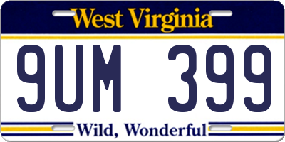 WV license plate 9UM399