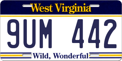 WV license plate 9UM442