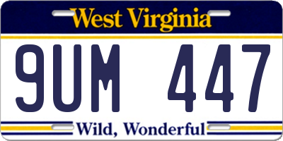 WV license plate 9UM447