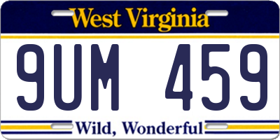 WV license plate 9UM459