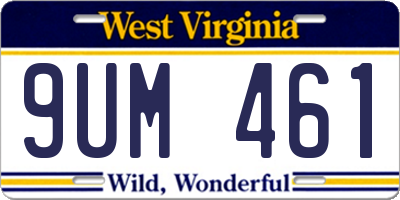 WV license plate 9UM461