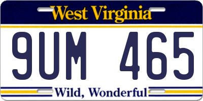 WV license plate 9UM465