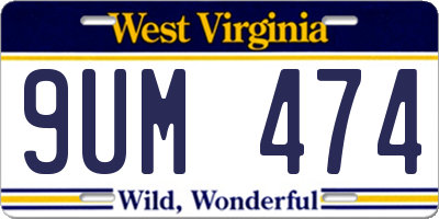 WV license plate 9UM474
