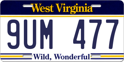 WV license plate 9UM477