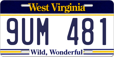 WV license plate 9UM481