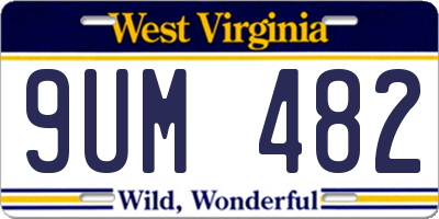 WV license plate 9UM482