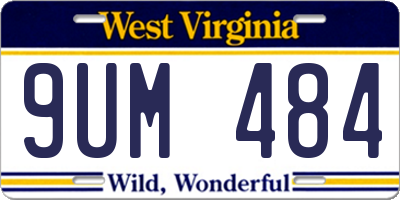 WV license plate 9UM484