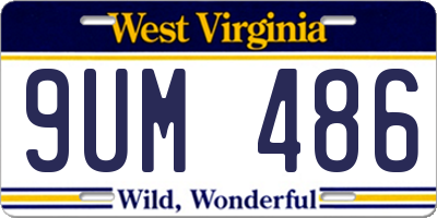 WV license plate 9UM486