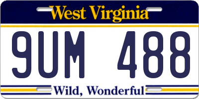 WV license plate 9UM488