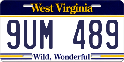 WV license plate 9UM489