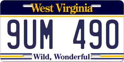 WV license plate 9UM490