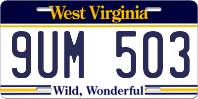 WV license plate 9UM503