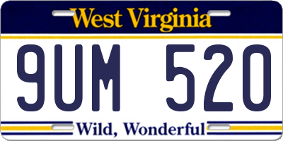 WV license plate 9UM520