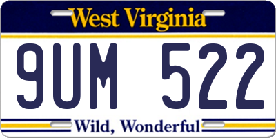 WV license plate 9UM522