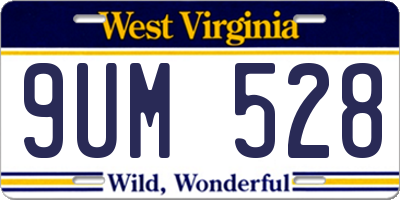 WV license plate 9UM528